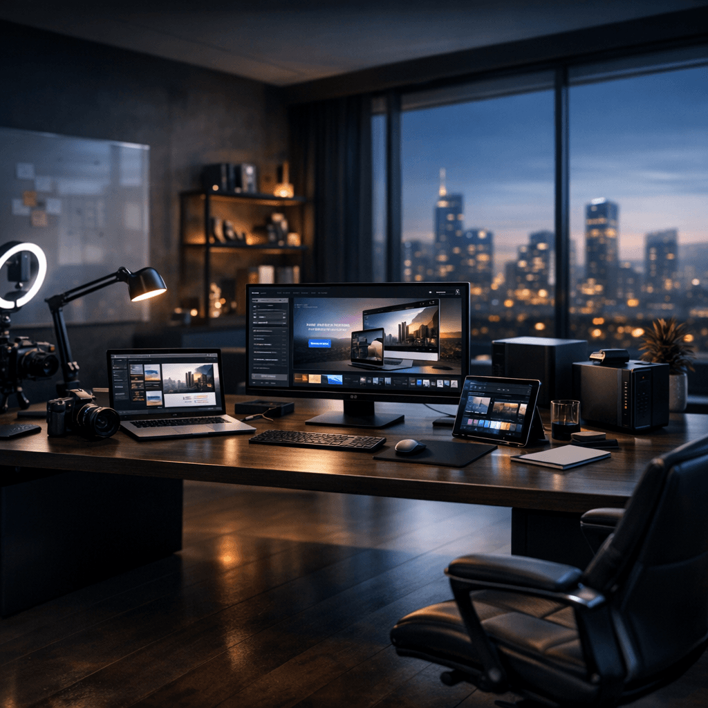 Professional business workspace